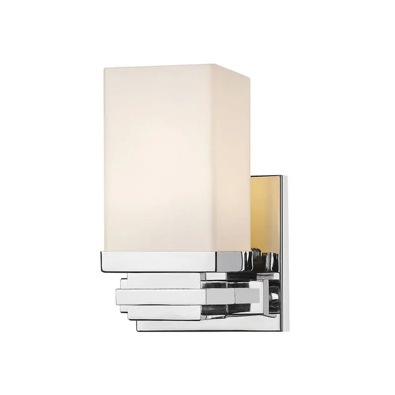 Direct From Factory Z-Lite Avige 5" 1-Light LED Chrome Wall Sconce With Matte Opal Glass Shade