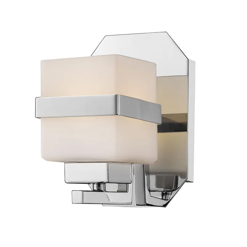 Budget Z-Lite Ascend 5" 1-Light LED Chrome Wall Sconce With Matte Opal Glass Shade