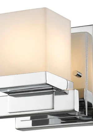 Best Choice Z-Lite Cadiz 5" 1-Light Matte Opal Glass Shade Wall Sconce With Chrome Frame Finish