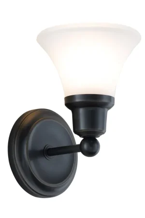 Cheap Norwell Lighting Elizabeth 10" x 7" 1-Light Oil Rubbed Bronze Vanity Sconce With Flared Glass Diffuser