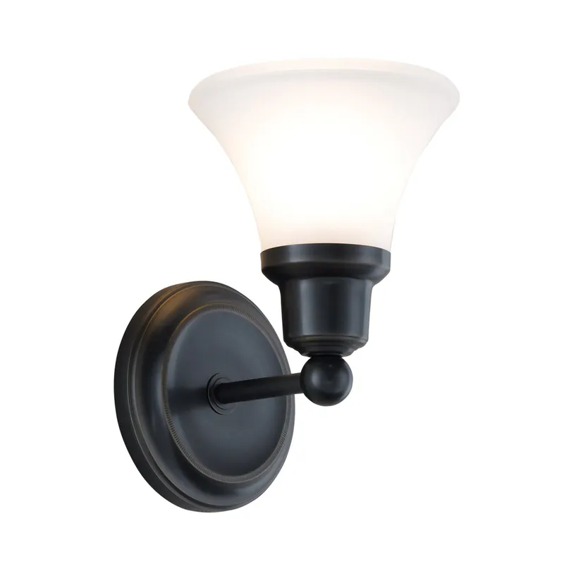 Cheap Norwell Lighting Elizabeth 10" x 7" 1-Light Oil Rubbed Bronze Vanity Sconce With Flared Glass Diffuser
