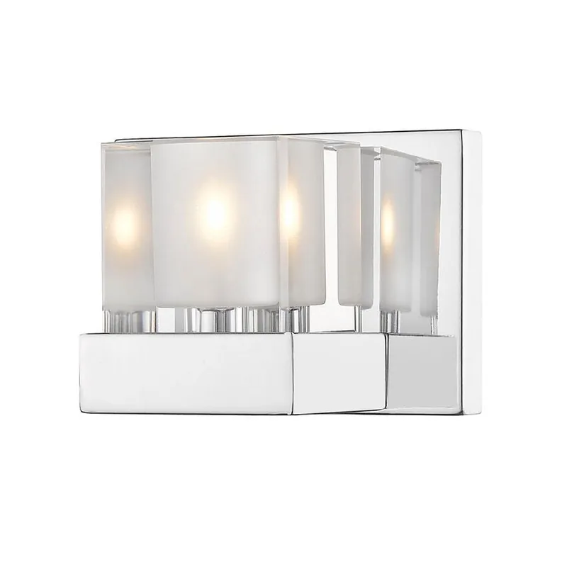 Z-Lite Fallon 6" 1-Light Chrome Wall Sconce With Clear and Frosted Crystal Shade Top Rated