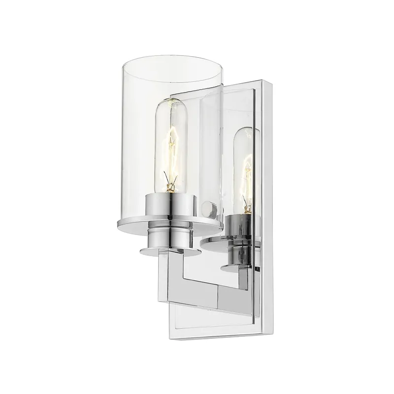 Special Offer Z-Lite Savannah 5" 1-Light Chrome Wall Sconce With Clear Glass Shade