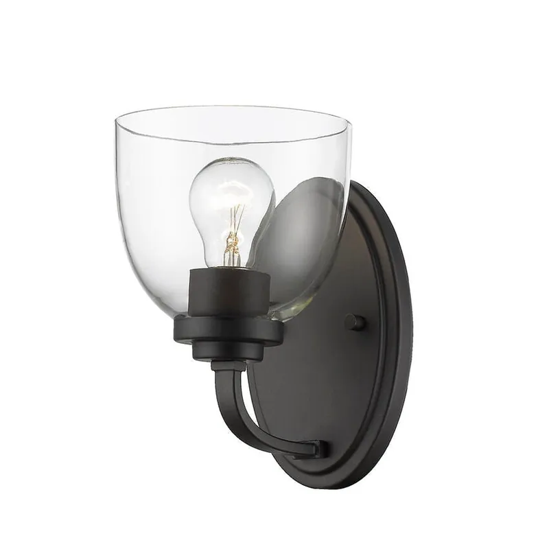 Shop Now Z-Lite Ashton 6" 1-Light Clear Glass Shade Wall Sconce With Bronze Frame Finish