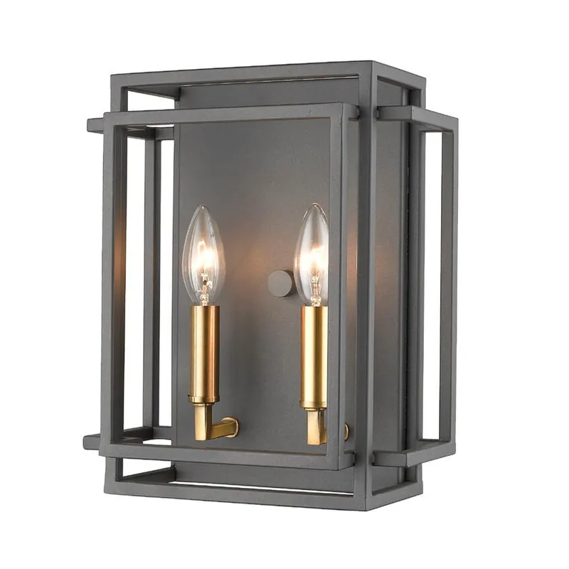 Time-Limited Z-Lite Titania 10" 2-Light Bronze and Olde Brass Wall Sconce