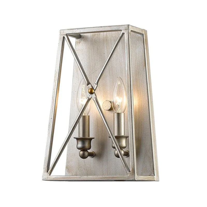 Viral Z-Lite Trestle 8" 2-Light Antique Silver Wall Sconce