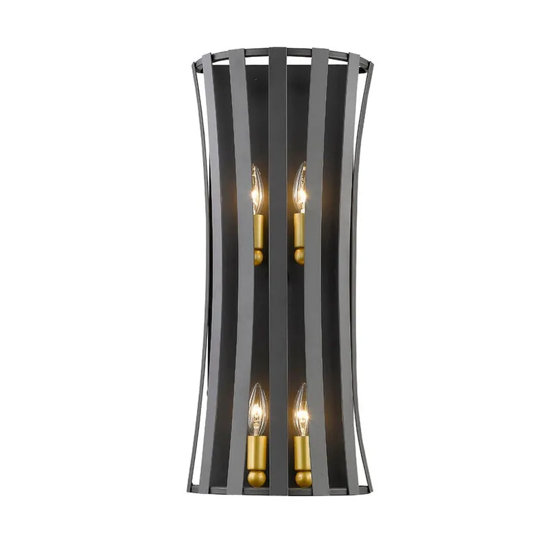 Z-Lite Geist 11" 4-Light Bronze Gold Wall Sconce With Steel Shade Limited Edition