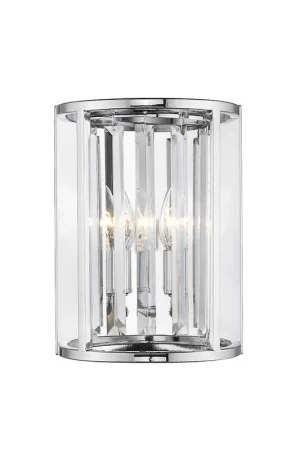 Best Choice Z-Lite Monarch 9" 2-Light Chrome Wall Sconce With Crystal Clear Shade