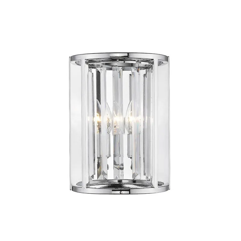 Best Choice Z-Lite Monarch 9" 2-Light Chrome Wall Sconce With Crystal Clear Shade