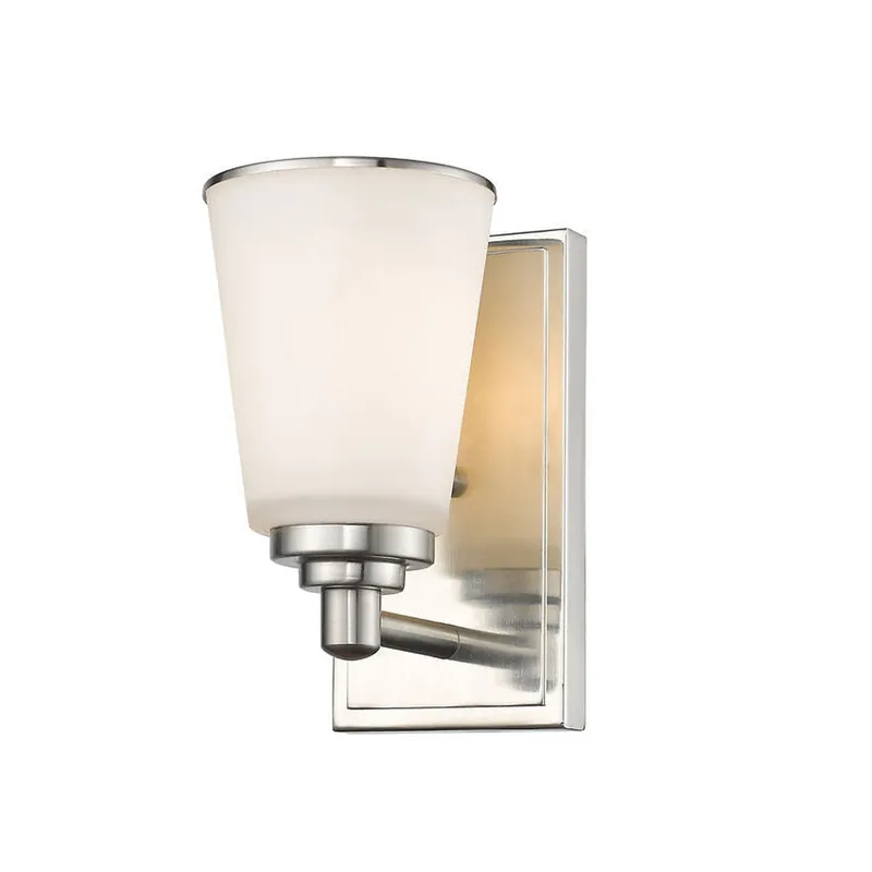 Z-Lite Jarra 5" 1-Light Brushed Nickel Wall Sconce With Matte Opal Glass Shade Order Now