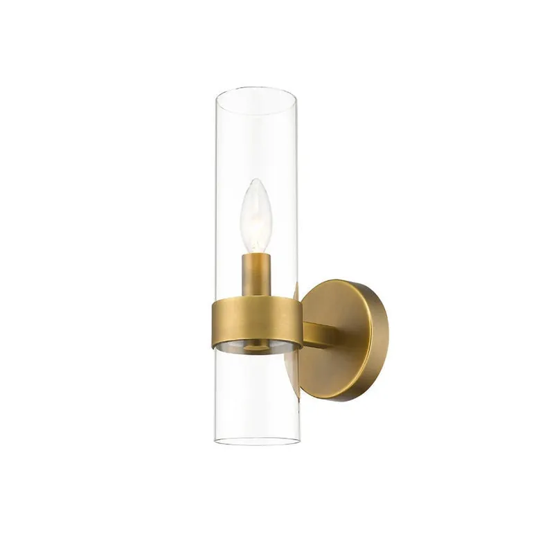 In Demand Z-Lite Datus 7" 1-Ligh Rubbed Brass Wall Sconce With Clear Glass Shade