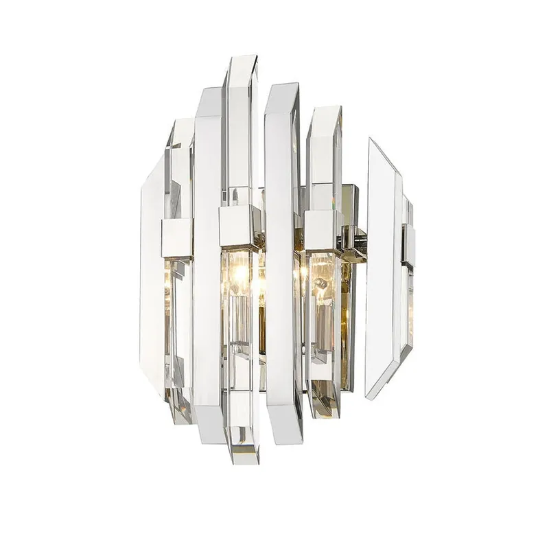 Flash Sale Z-Lite Bova 11" 2-Light Polished Nickel Wall Sconce With Crystal Clear Shade