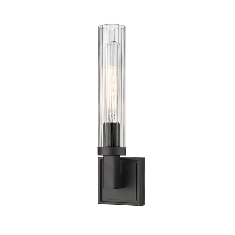 New Arrival Z-Lite Beau 5" 1-Light Bronze Wall Sconce With Clear Glass Shade