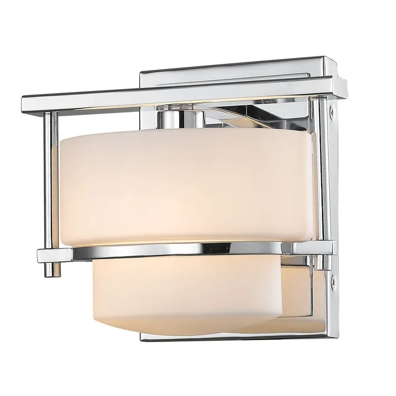 Next Day Delivery Z-Lite Porter 6" 1-Light LED Chrome Wall Sconce With Matte Opal Glass Shade