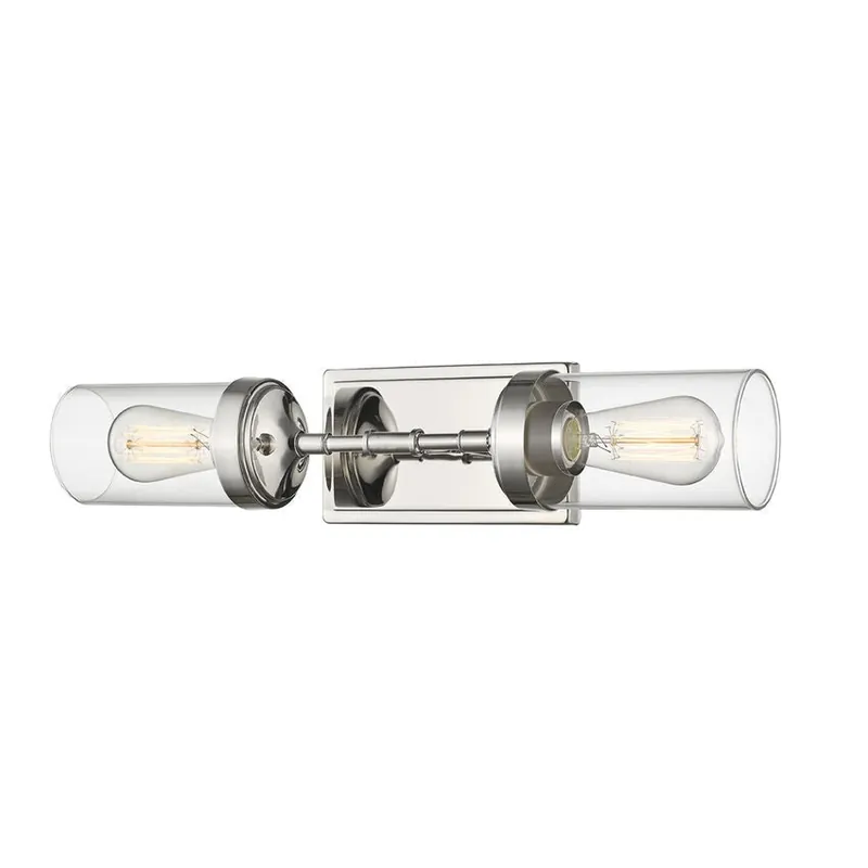 Z-Lite Calliope 21" 2-Light Polished Nickel Wall Sconce With Clear Glass Shade Viral