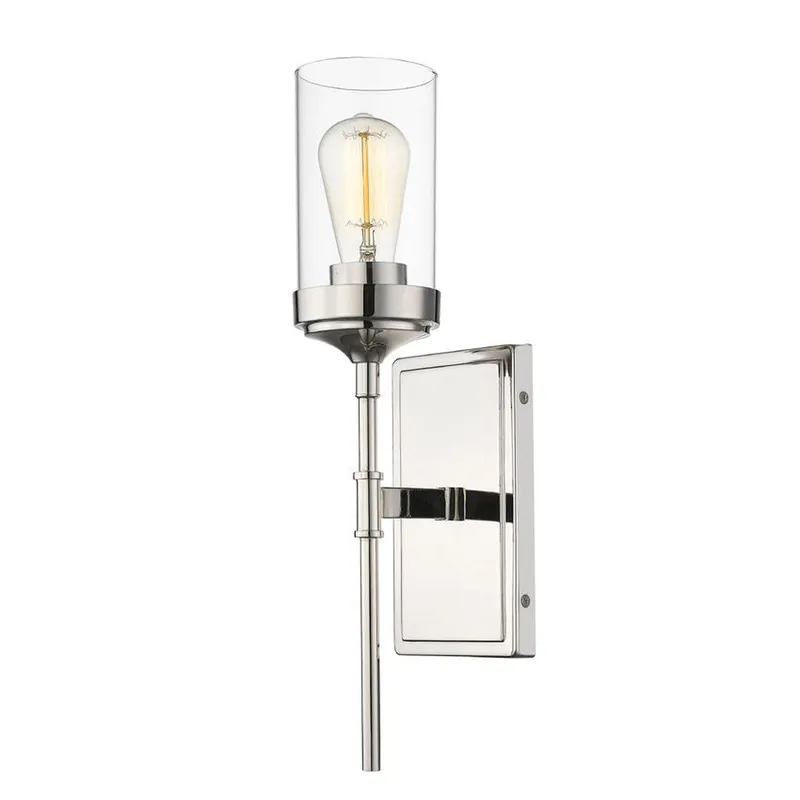 Z-Lite Calliope 5" 1-Light Polished Nickel Wall Sconce With Clear Glass Shade Don’t Miss Out
