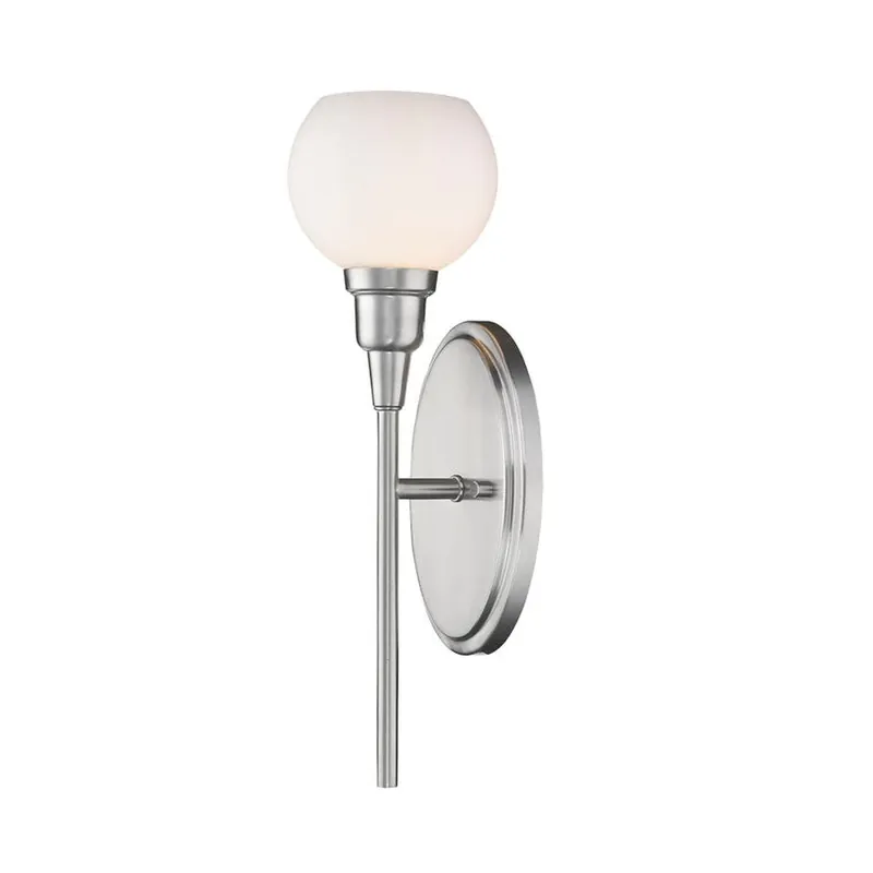 Z-Lite Tian 5" 1-Light LED Matte Opal Glass Shade Wall Sconce With Brushed Nickel Frame Finish Mega Sale