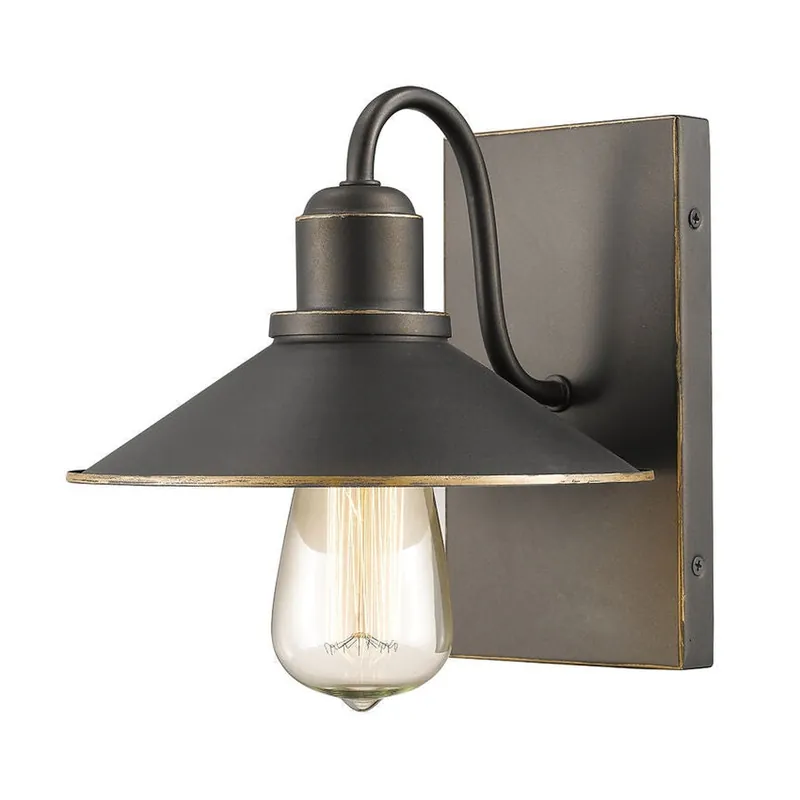 Z-Lite Casa 9" 1-Light Olde Bronze Wall Sconce With Olde Bronze Steel Shade Editor’s Pick
