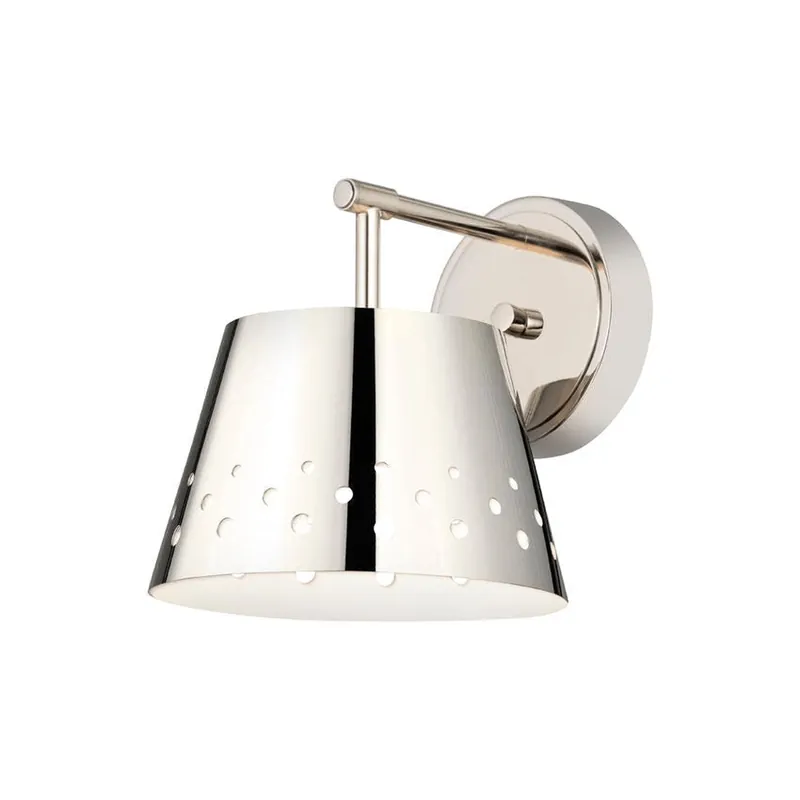 Z-Lite Katie 8" 1-Light Polished Nickel Wall Sconce With Iron Polished Nickel Shade Popular