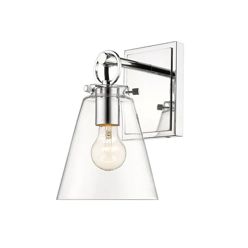Markdown Z-Lite Harper 7" 1-Light Chrome Wall Sconce With Clear Glass Shade