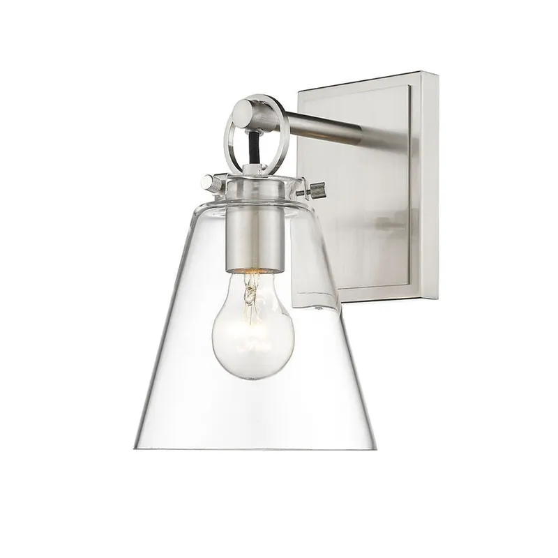 Flash Sale Z-Lite Harper 7" 1-Light Brushed Nickel Wall Sconce With Clear Glass Shade