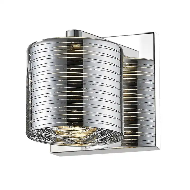 Z-Lite Sempter 5" 1-Light LED Chrome Wall Sconce With Chrome Glass Shade Weekend Sale