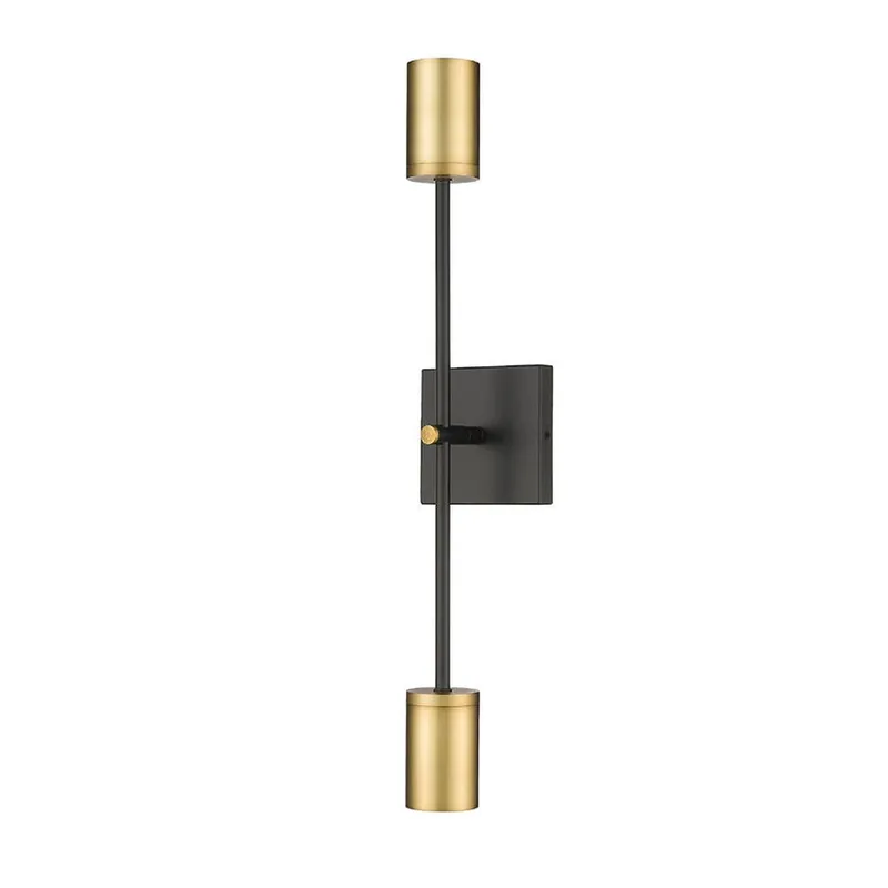 Z-Lite Calumet 6" 2-Light Matte Black and Olde Brass Wall Sconce Today Only