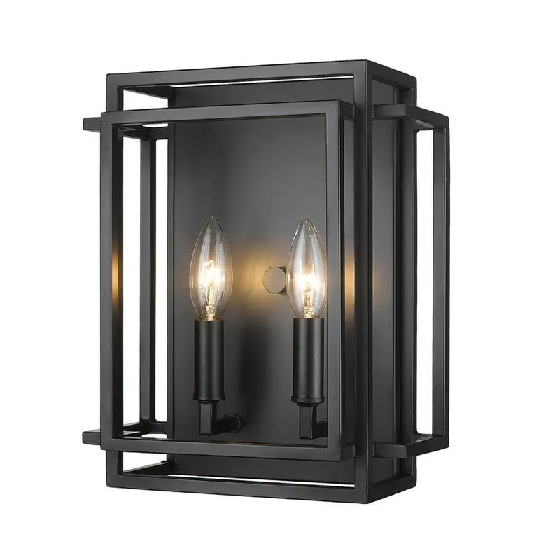 Z-Lite Titania 10" 2-Light Matte Black Wall Sconce Original