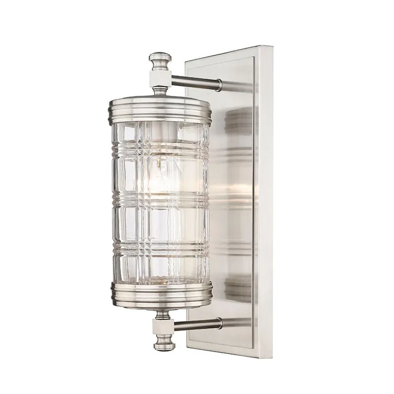 High Quality Z-Lite Archer 6" 1-Light Brushed Nickel Wall Sconce With Clear Glass Shade