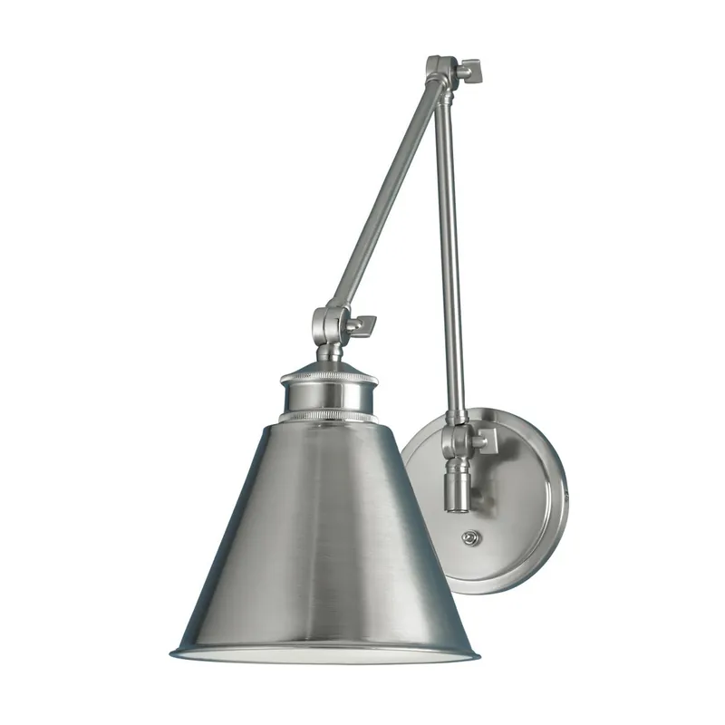 Norwell Lighting Aiden 19" x 8" 1-Light Brushed Nickel Moveable Swing Arm Sconce Place Order