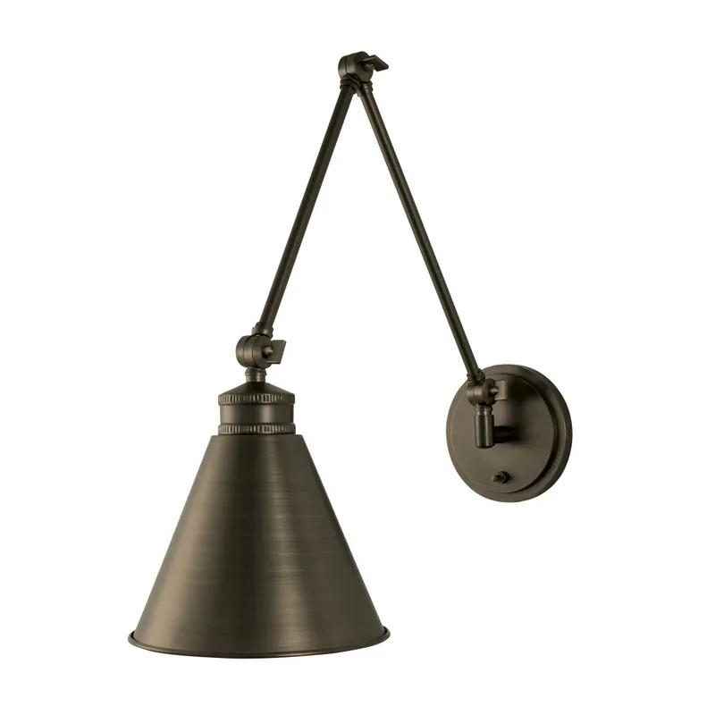Today Only Norwell Lighting Aiden 19" x 8" 1-Light Architectural Bronze Moveable Swing Arm Sconce