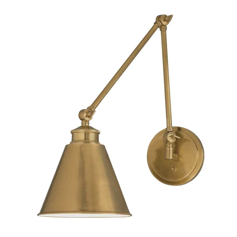 Norwell Lighting Aiden 19" x 8" 1-Light Aged Brass Moveable Swing Arm Sconce Buy Direct