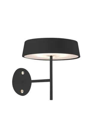 Order Now Arnsberg Alessandro Volta 5" Black Portable Battery-Powered Dimmable LED Wall Sconce With USB Type-C Charger