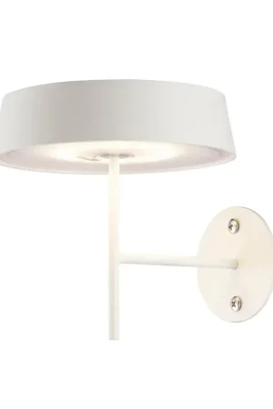 High Quality Arnsberg Alessandro Volta 5" White Portable Battery-Powered Dimmable LED Wall Sconce With USB Type-C Charger