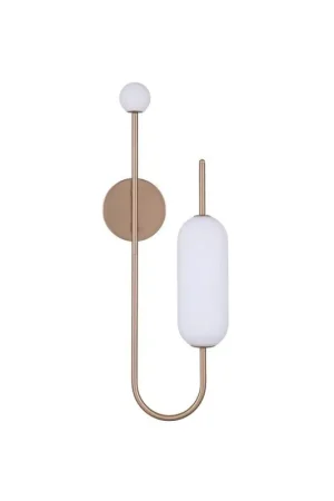 Craftmade Tuli 10" x 26" 1-Light Satin Brass LED Wall Sconce With White Frosted Glass Shade Direct From Manufacturer