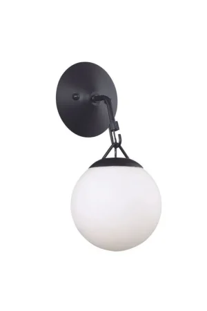 Craftmade Orion 6" x 13" 1-Light Flat Black Wall Sconce With White Frosted Globe Shade Free Shipping