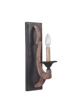 Craftmade Winton 5" x 17" 1-Light Weathered Pine Candle-Style Wall Sconce Premium