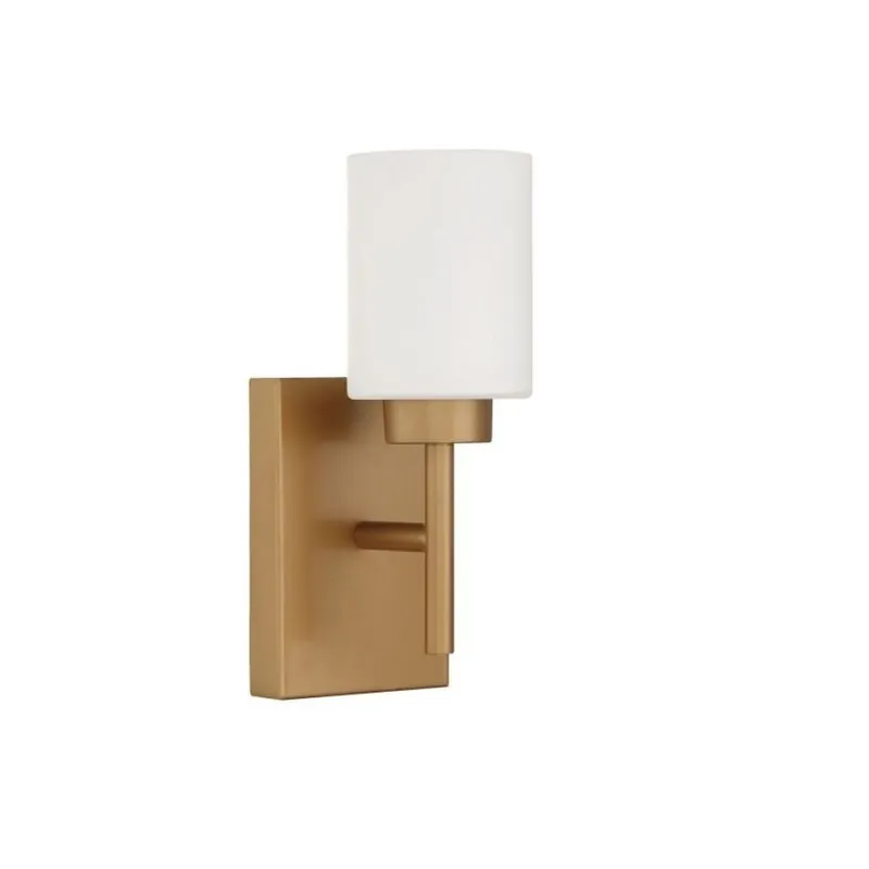 Craftmade Cadence 5" x 11" 1-Light Soft Gold Wall Sconce With White Frosted Glass Shade Direct From Manufacturer