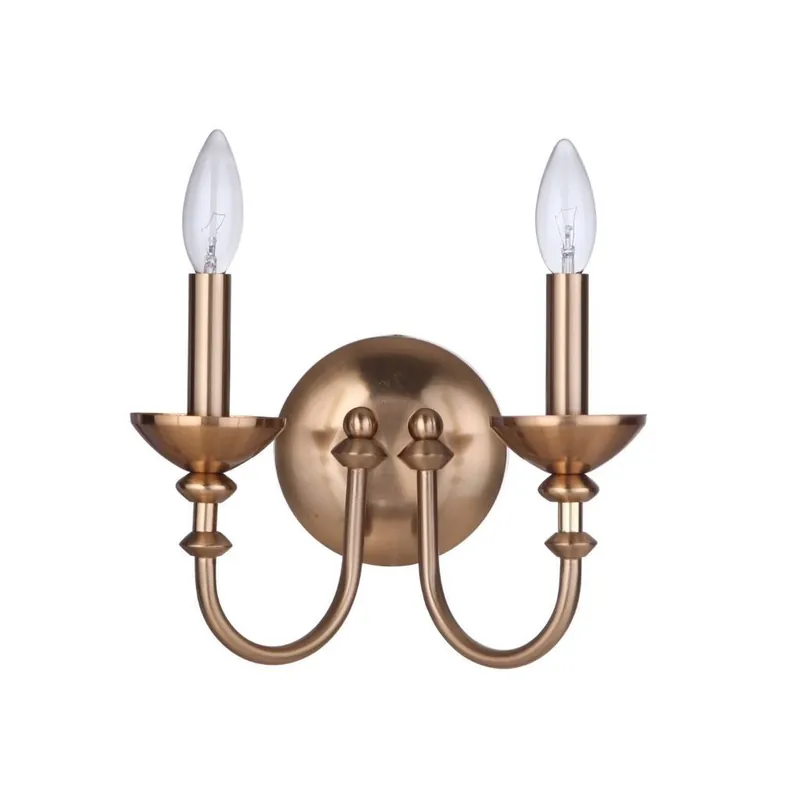 Buy Today Craftmade Marlowe 10" x 8" 2-Light Satin Brass Candle-Style Wall Sconce