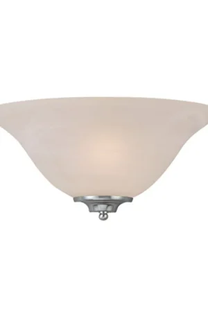 Craftmade Raleigh 7" x 13" 1-Light Satin Nickel Wall Sconce With Bowl Faux Alabaster Glass Shade Trending