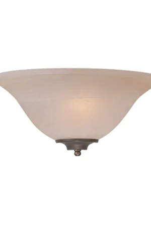 Low Price Craftmade Raleigh 7" x 13" 1-Light Old Bronze Wall Sconce With Bowl Faux Alabaster Glass Shade
