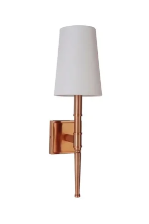 Craftmade Ella 6" x 20" 1-Light Satin Brass Wall Sconce With White Linen Shade Bargain