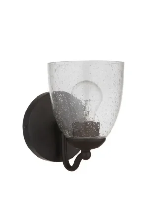 Wholesale Craftmade Hillridge 6" x 10" 1-Light Espresso Wall Sconce With Clear Seeded Glass Shade