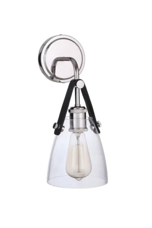 Craftmade Hagen 6" x 14" 1-Light Polished Nickel Wall Sconce With Clear Glass Shade Same Day Shipping