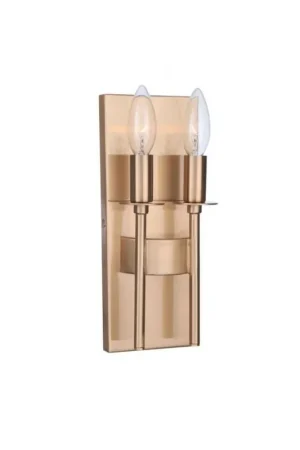 Craftmade Larrson 5" x 11" 2-Light Satin Brass Candle-Style Wall Sconce Price Cut