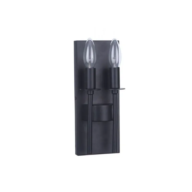 Best Seller Craftmade Larrson 5" x 11" 2-Light Flat Black Candle-Style Wall Sconce