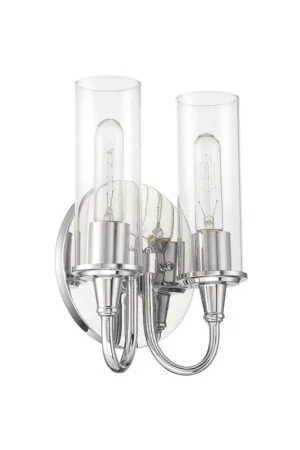 Special Offer Craftmade Modina 8" 2-Light Chrome Vanity Light With Clear Glass Shades