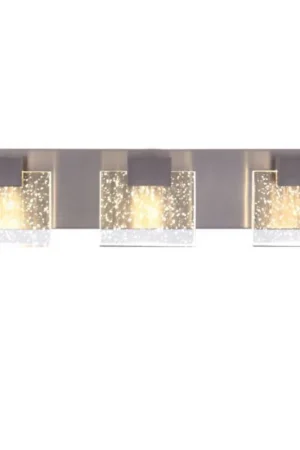 Craftmade Alamere 21" 3-Light Brushed Polished Nickel LED Vanity Light With Clear Seeded Glass Shades Mega Sale