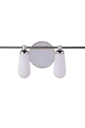 Craftmade Riggs 31" 4-Light Brushed Polished Nickel Vanity Light With White Elongated Glass Shades Fresh Stock