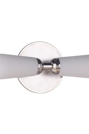 Free Delivery Craftmade Riggs 16" 2-Light Brushed Polished Nickel Linear Vanity Light With White Elongated Glass Shades